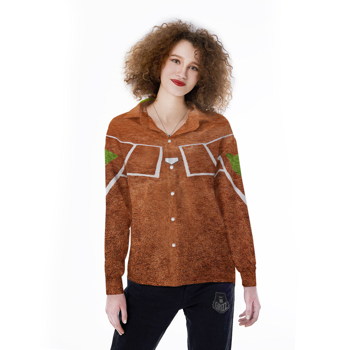 Playing Field Softball Print Women's Long Sleeve Shirts-grizzshop
