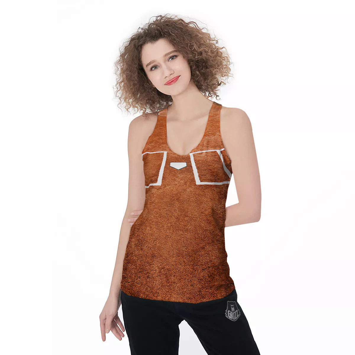 Playing Field Softball Print Women's Racerback Tank Top-grizzshop