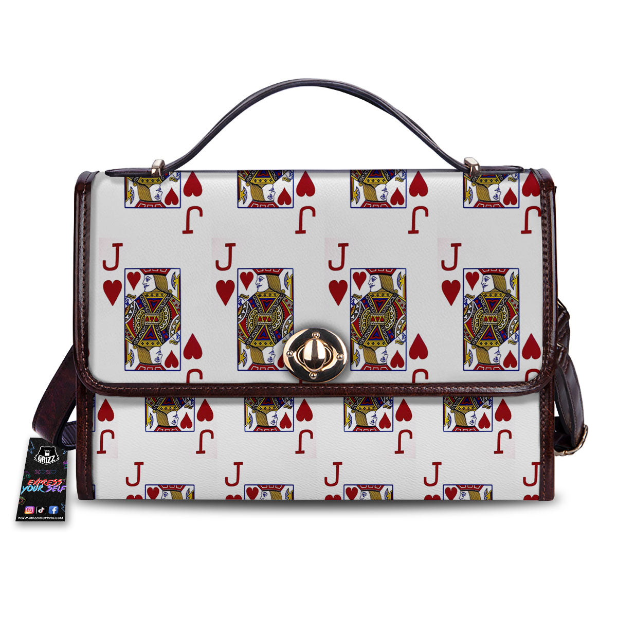 Playing Card Jack Of Hearts Print Pattern Women's Satchel Bag