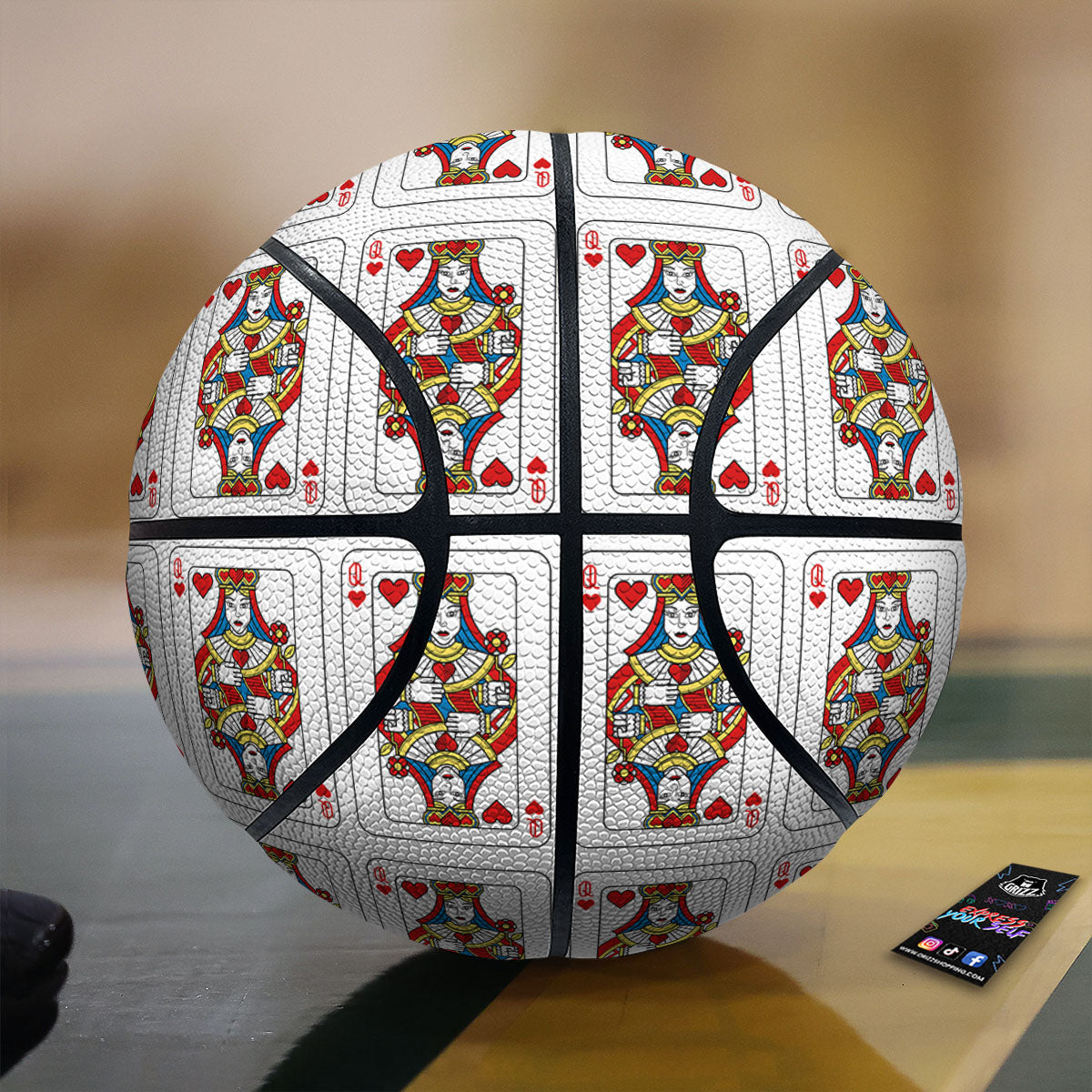 Pineapple White Zig Zag Print Pattern Basketball