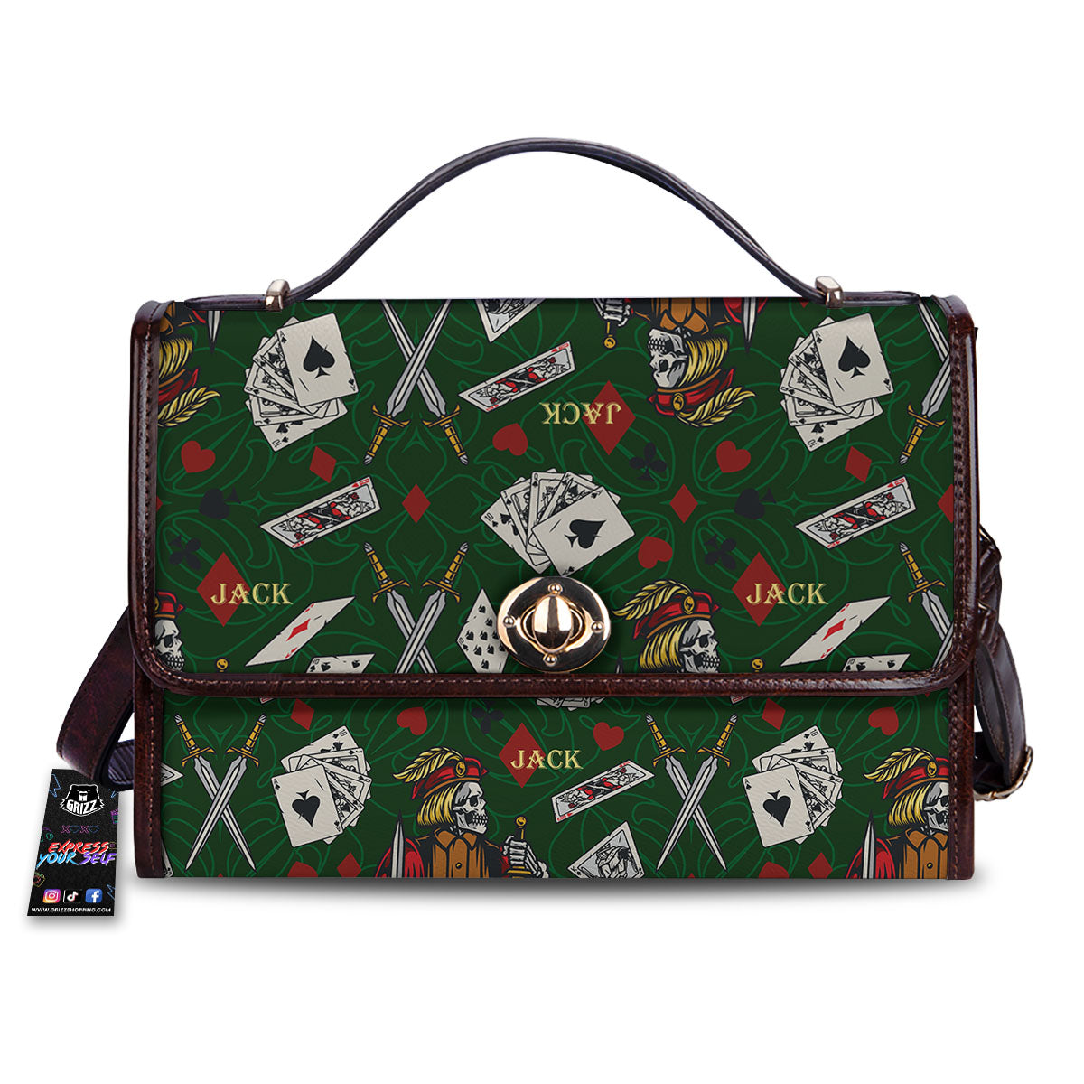 Playing Card Suits Poker Print Pattern Women's Satchel Bag