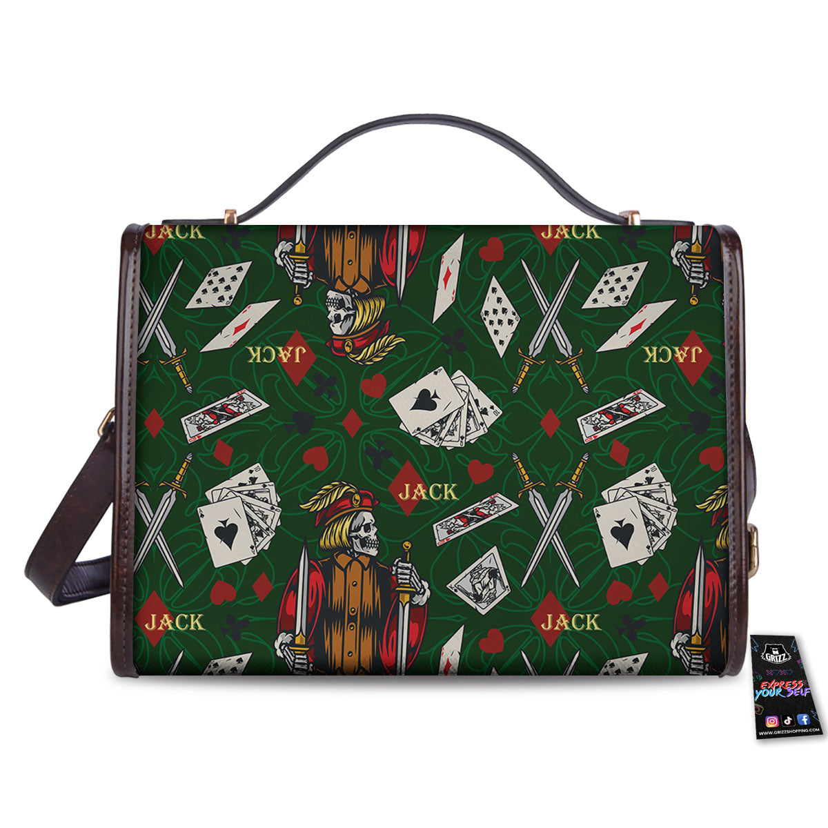Playing Card Suits Poker Print Pattern Women's Satchel Bag