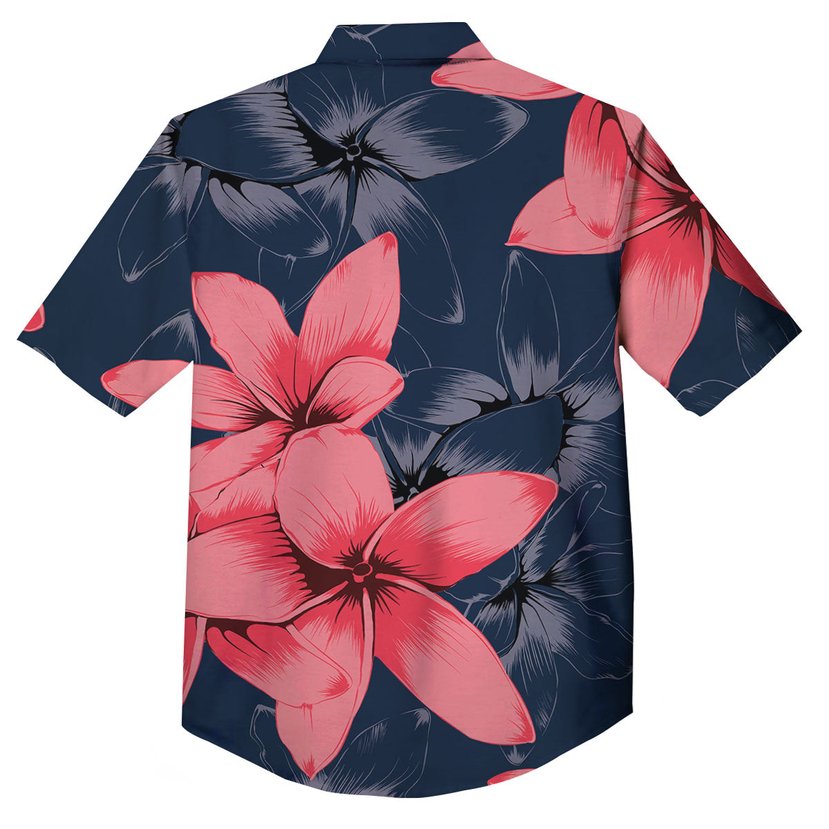 Plumeria Flower Pink Print Button Up Shirt-grizzshop