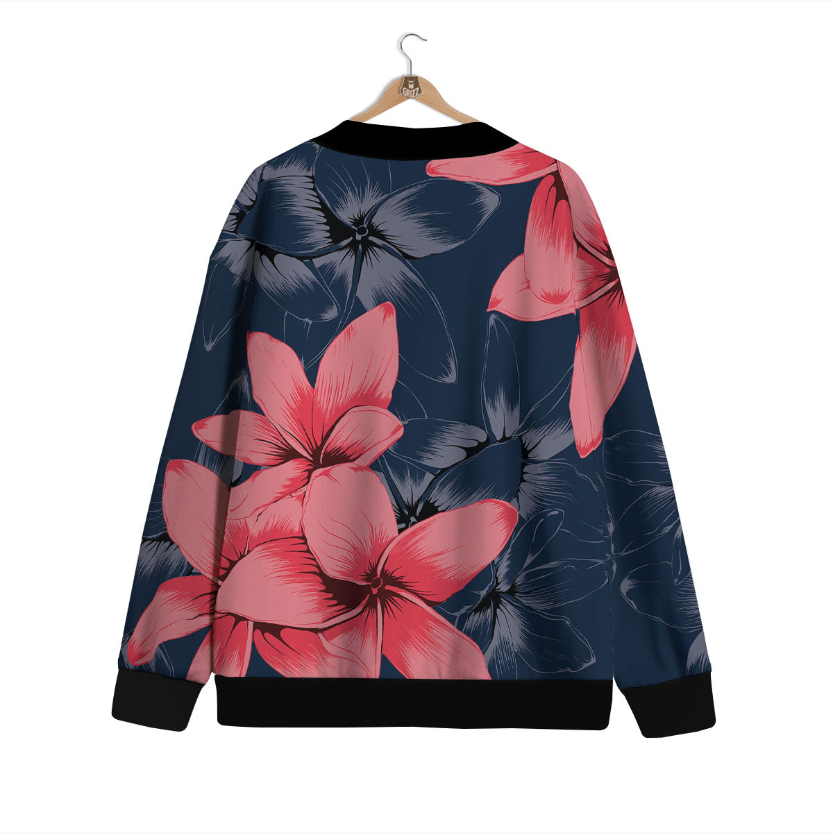 Plumeria Flower Pink Print Cardigan-grizzshop