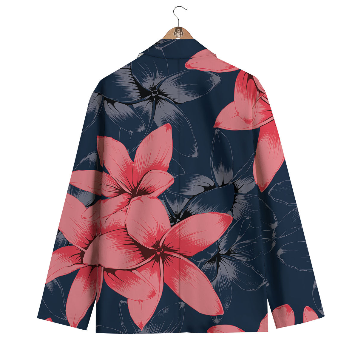Plumeria Flower Pink Print Men's Blazer-grizzshop