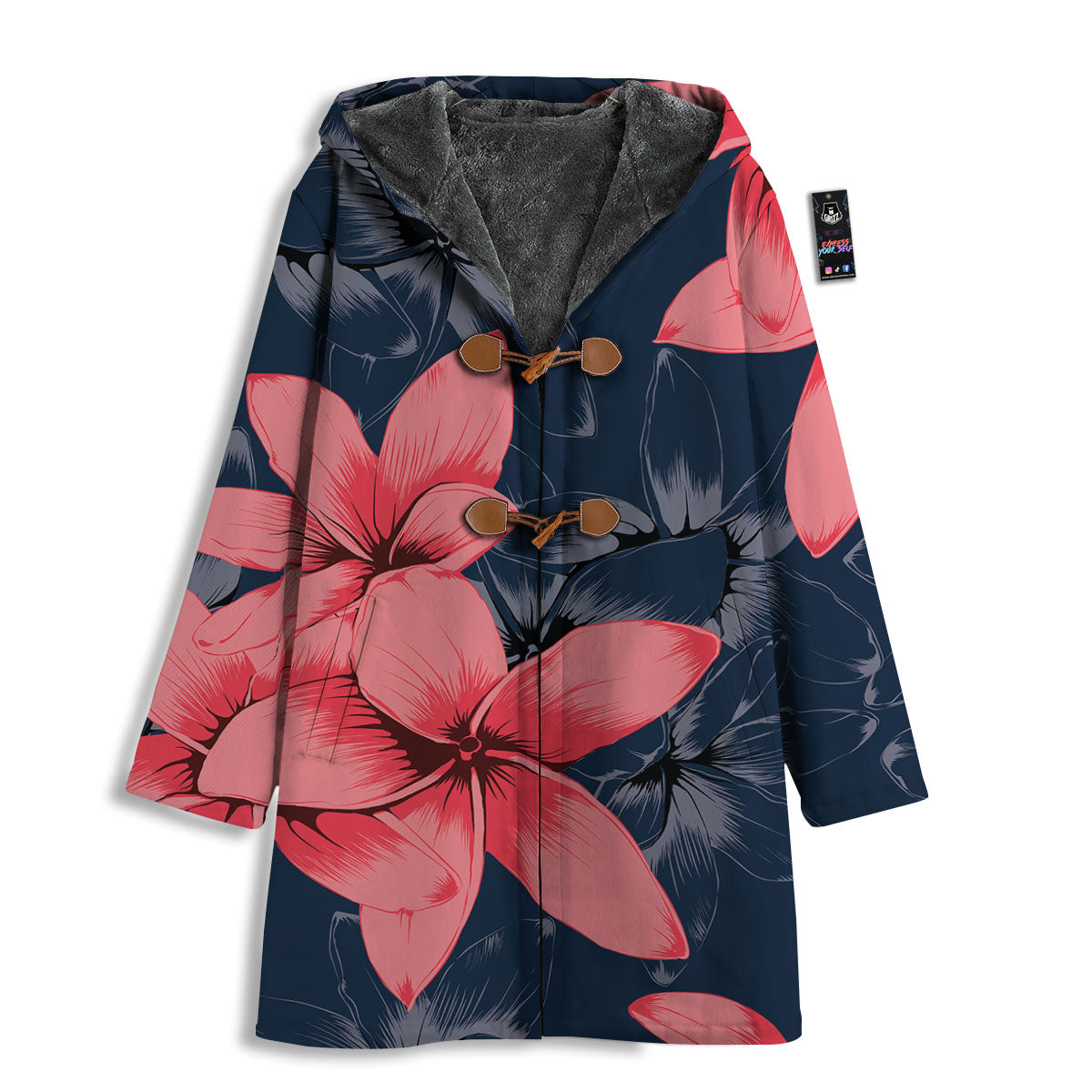 Plumeria Flower Pink Print Men's Windbreaker Jacket-grizzshop