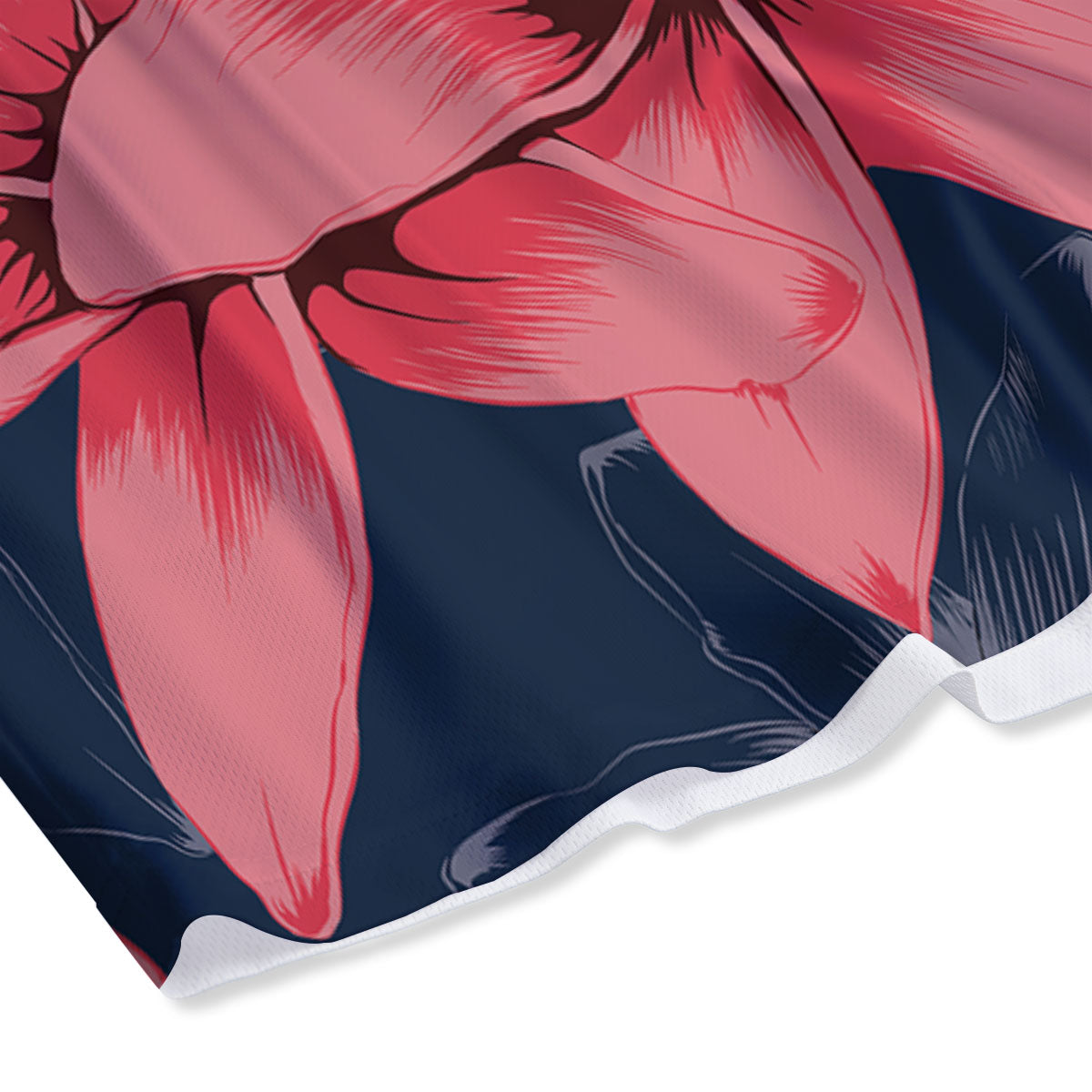 Plumeria Flower Pink Print Mesh Shorts