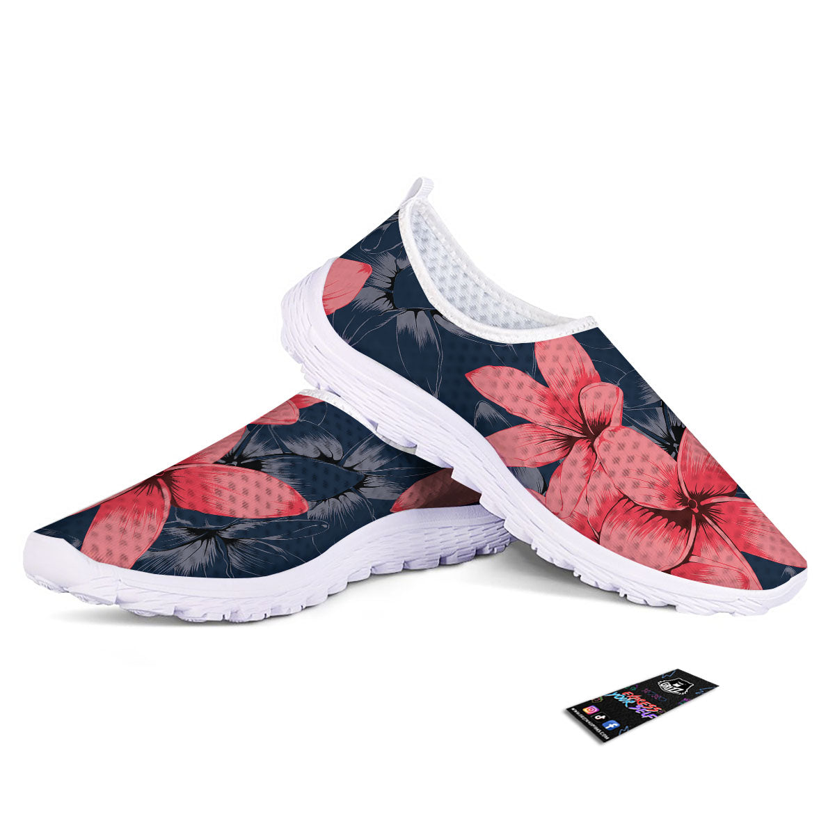 Plumeria Flower Pink Print Nurse Shoes-grizzshop