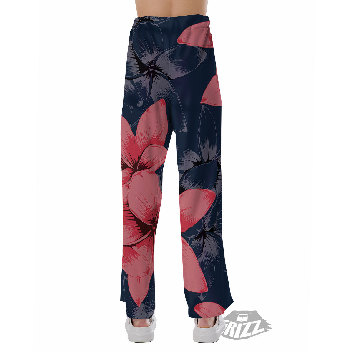 Plumeria Flower Pink Print Pajama Pants-grizzshop