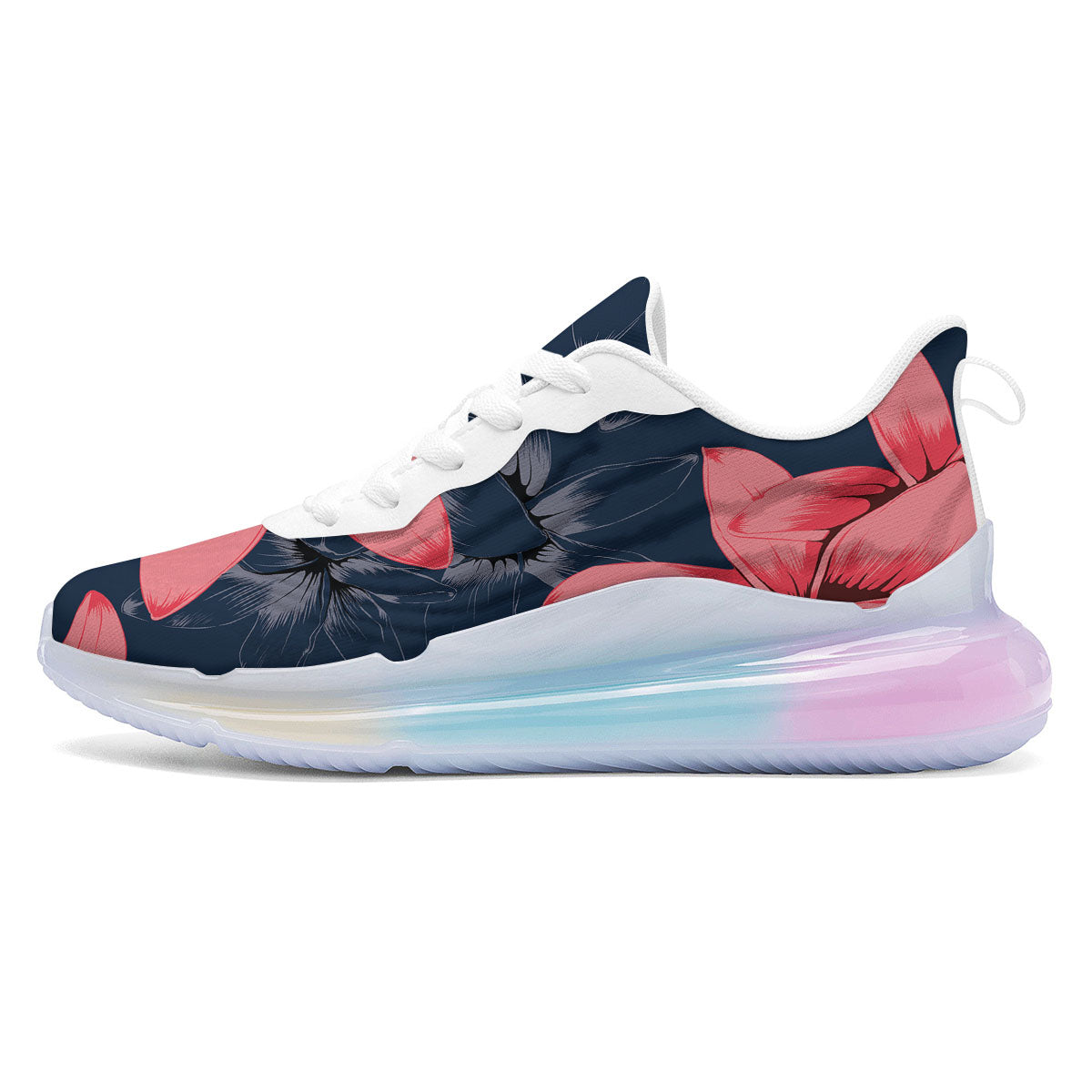 Plumeria Flower Pink Print Running Sneakers-grizzshop