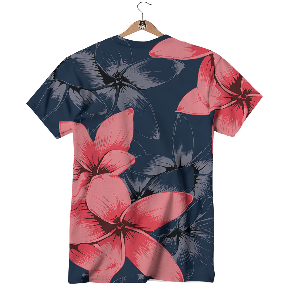 Plumeria Flower Pink Print T-Shirt-grizzshop