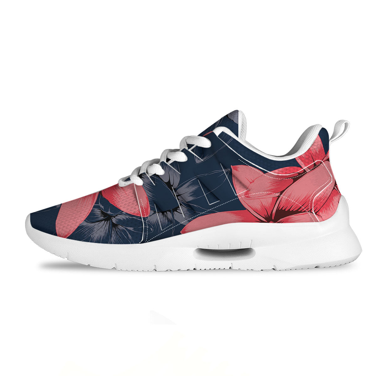 Plumeria Flower Pink Print Tennis Shoes-grizzshop
