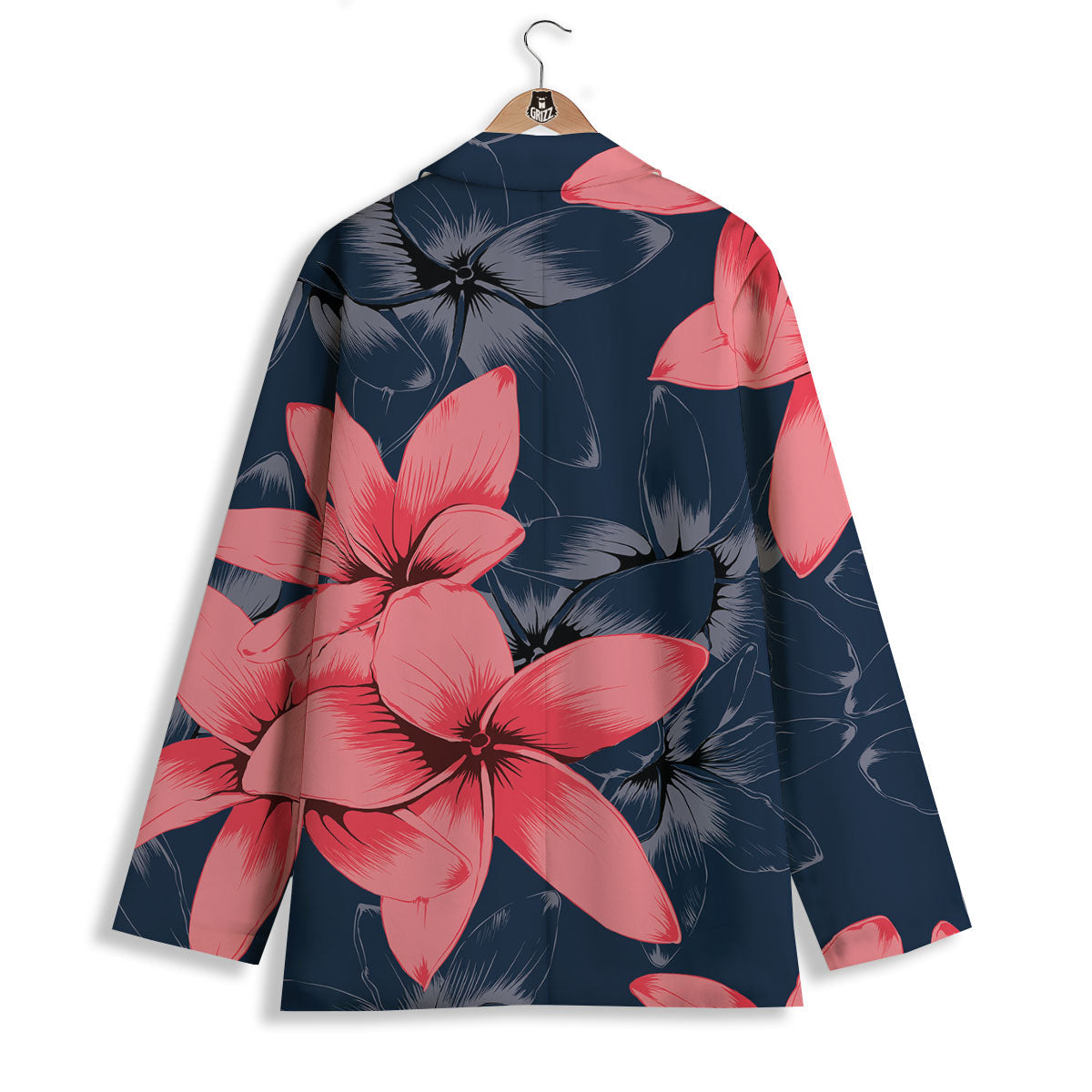 Plumeria Flower Pink Print Women's Blazer-grizzshop