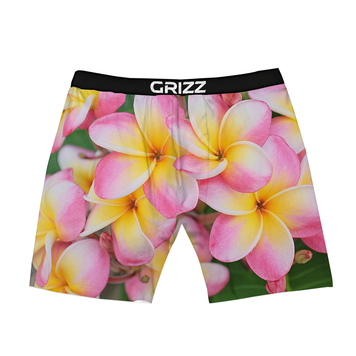 Plumeria Flower Yellow And Pink Print Boxer Briefs-grizzshop