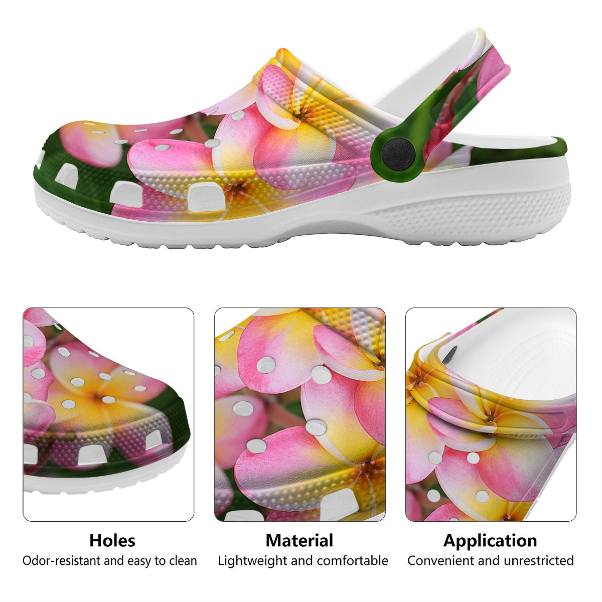 Plumeria Flower Yellow And Pink Print Clog-grizzshop