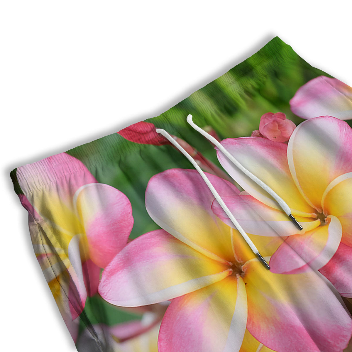 Plumeria Flower Yellow And Pink Print Men's Athletic Shorts