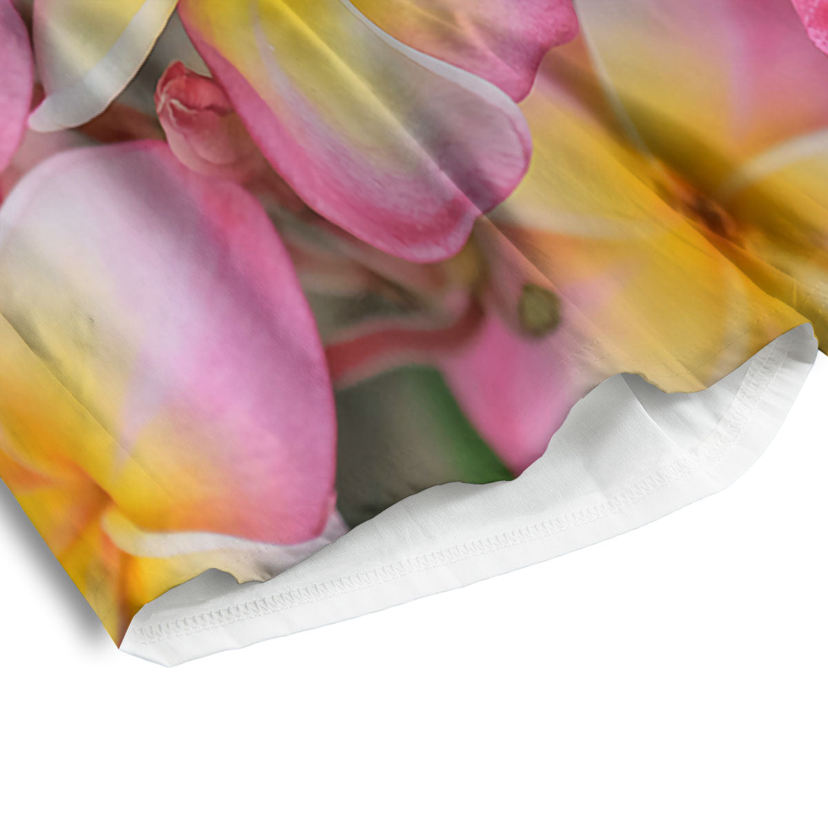 Plumeria Flower Yellow And Pink Print Men's Athletic Shorts