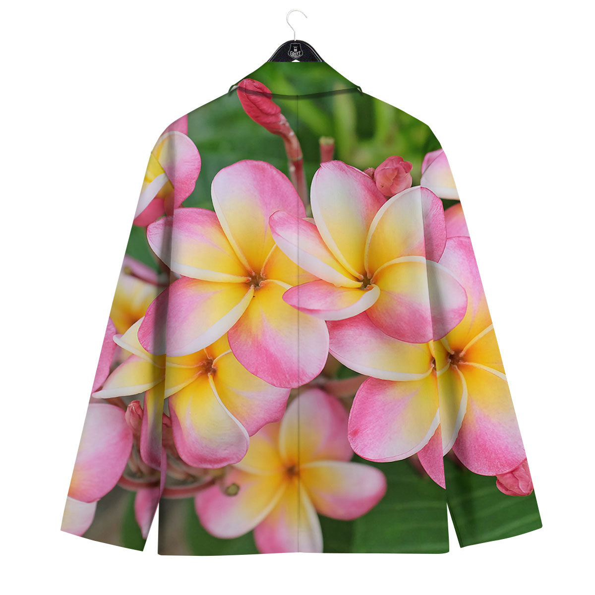Plumeria Flower Yellow And Pink Print Men's Sport Coat-grizzshop