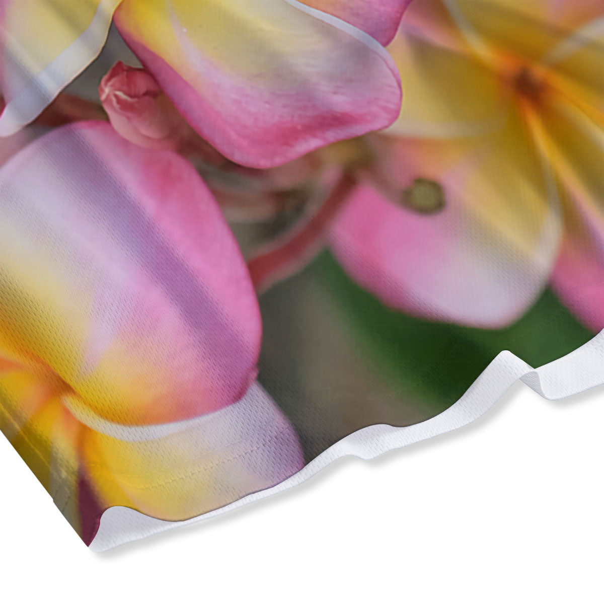Plumeria Flower Yellow And Pink Print Mesh Shorts
