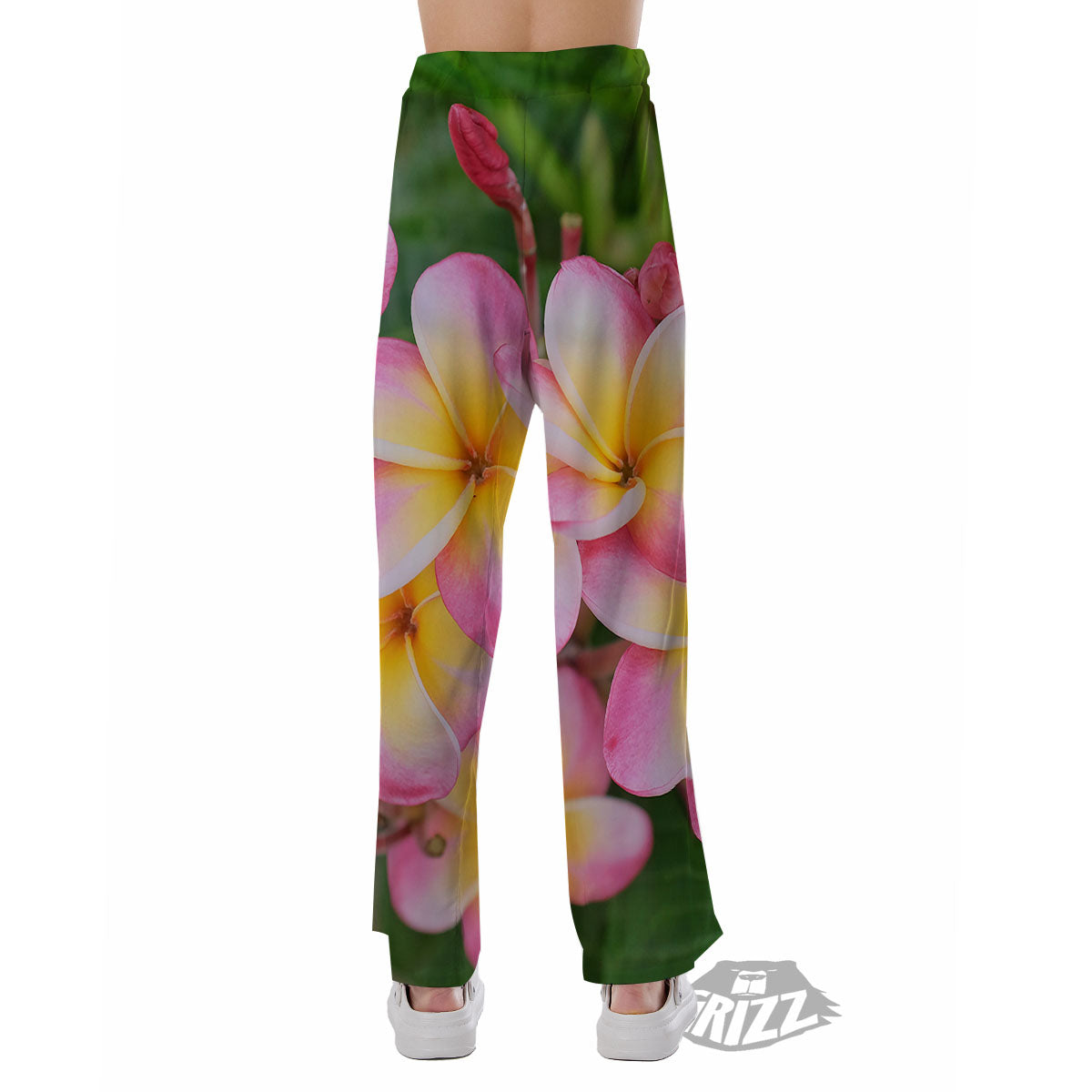 Plumeria Flower Yellow And Pink Print Pajama Pants-grizzshop