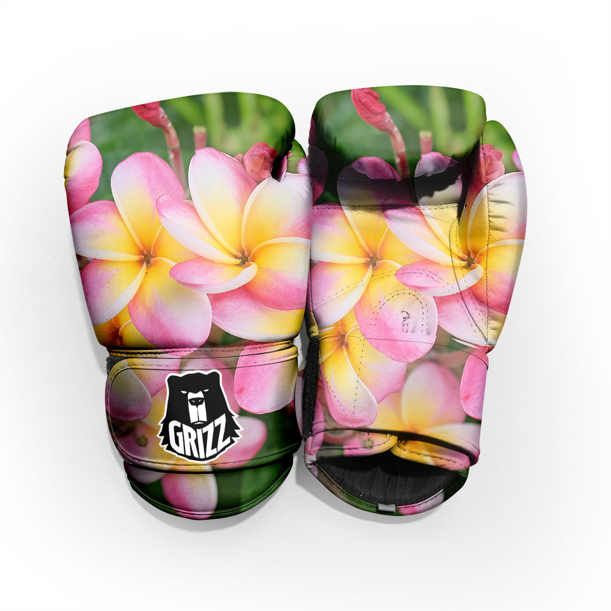 Plumeria Flower Yellow And Pink Print Pro Boxing Glove