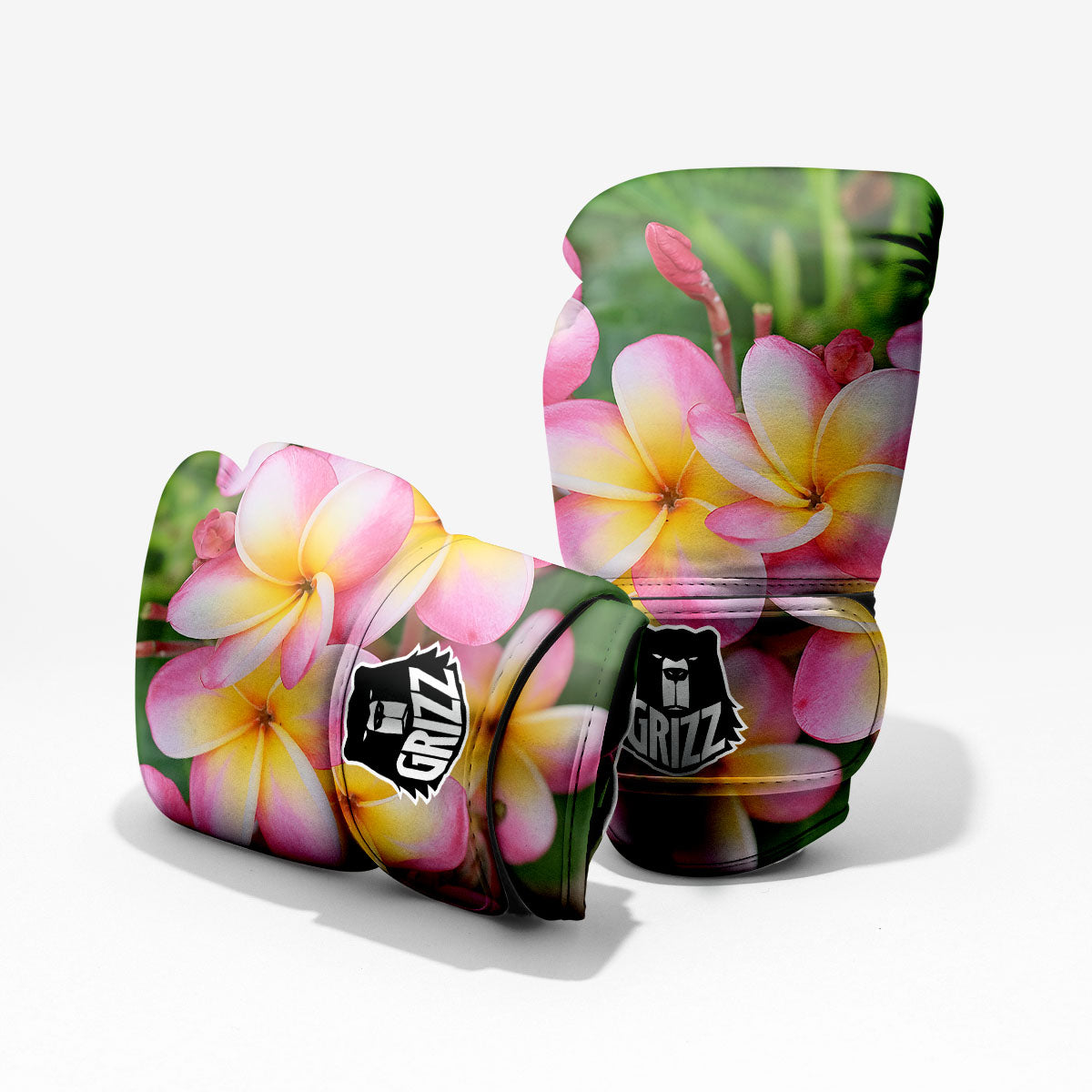 Plumeria Flower Yellow And Pink Print Pro Boxing Glove