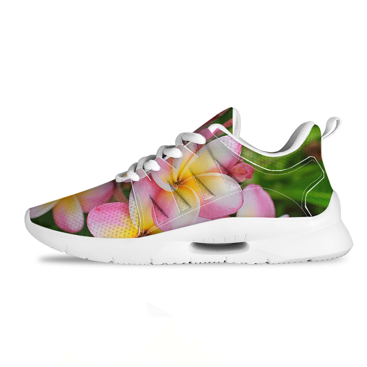 Plumeria Flower Yellow And Pink Print Tennis Shoes-grizzshop