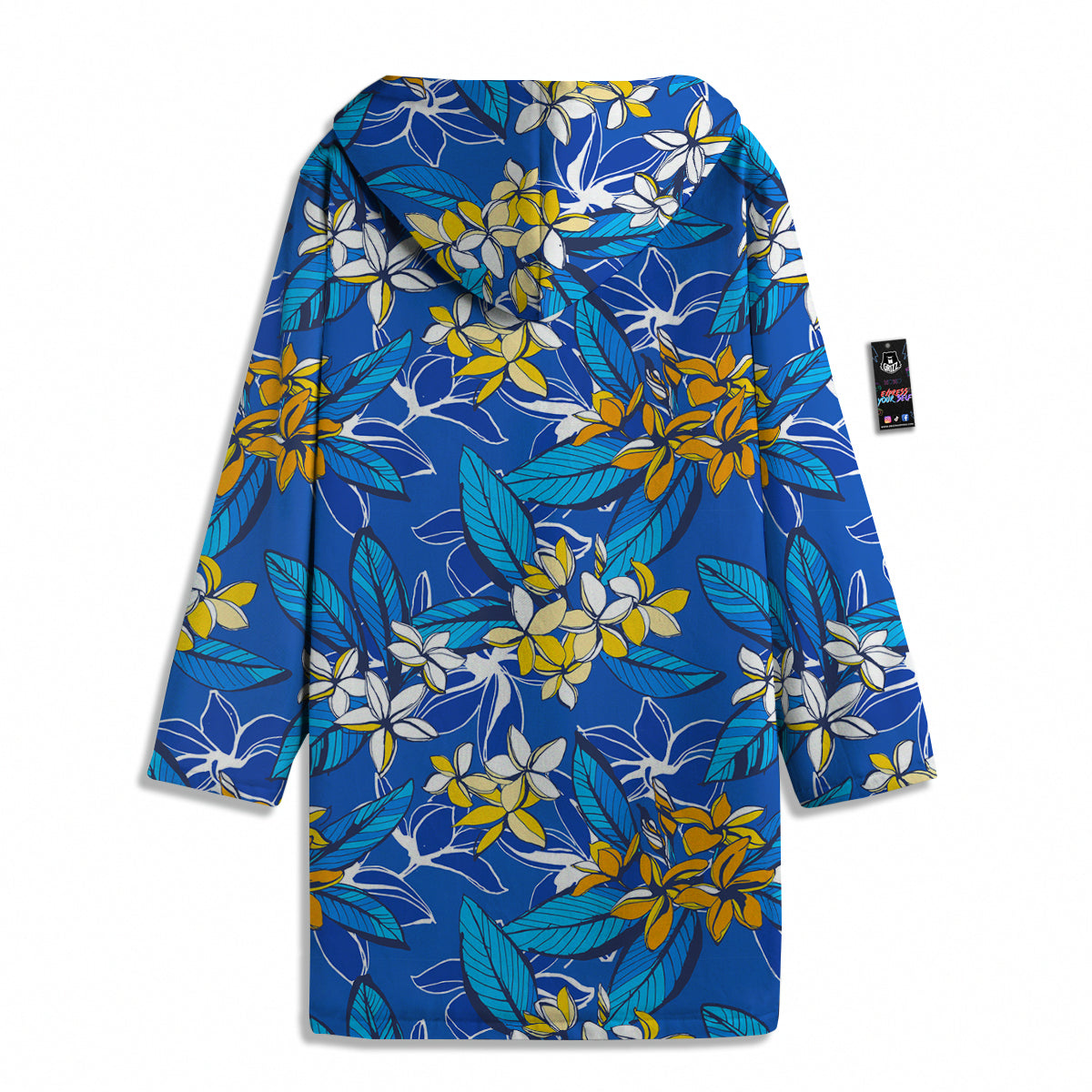 Plumeria Flower Yellow And White Blue Print Pattern Men's Windbreaker Jacket-grizzshop