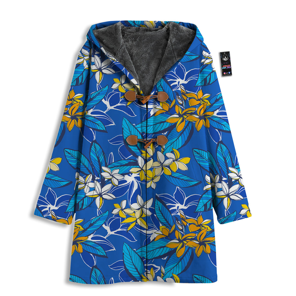 Plumeria Flower Yellow And White Blue Print Pattern Men's Windbreaker Jacket-grizzshop