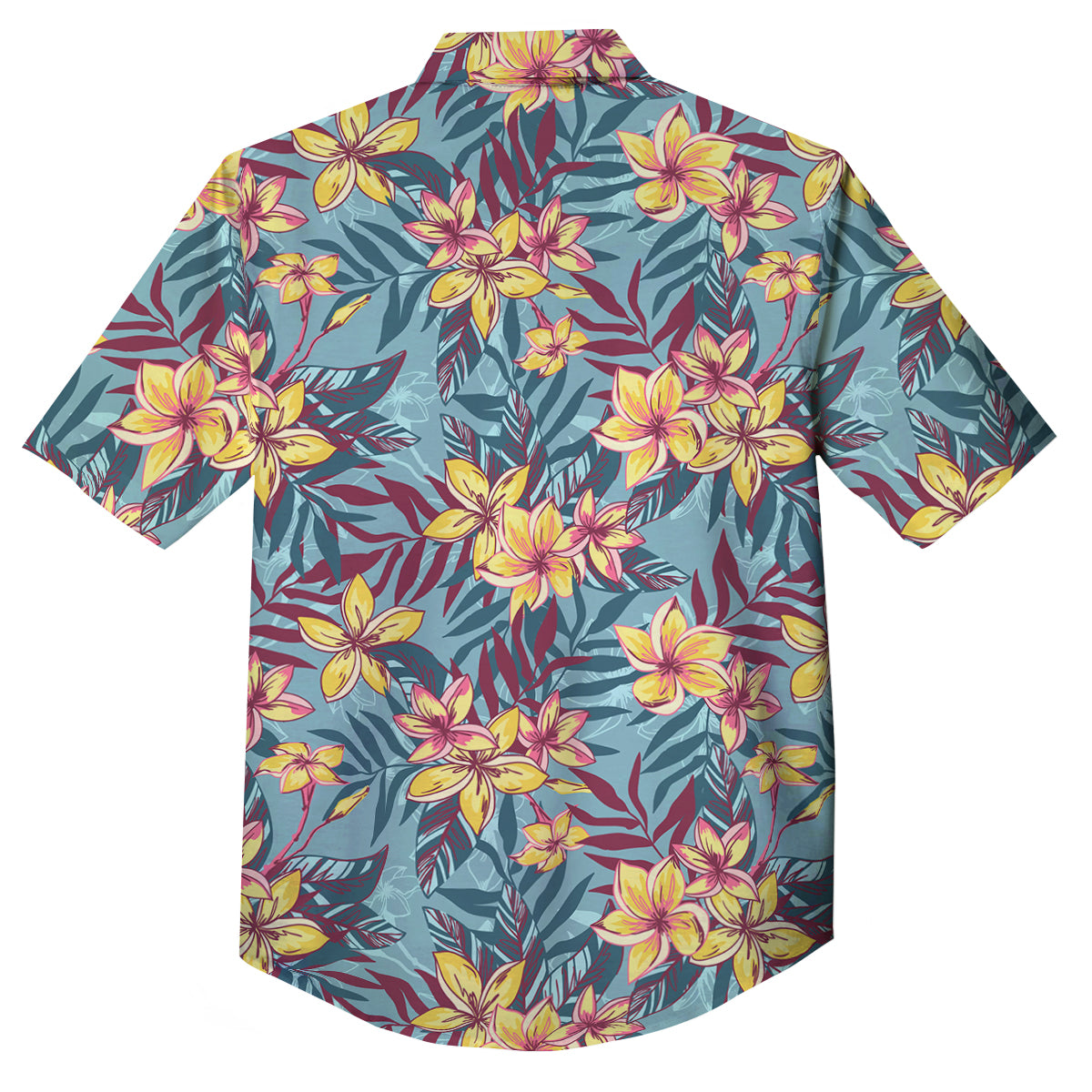 Plumeria Frangipani Tropical Print Pattern Button Up Shirt-grizzshop