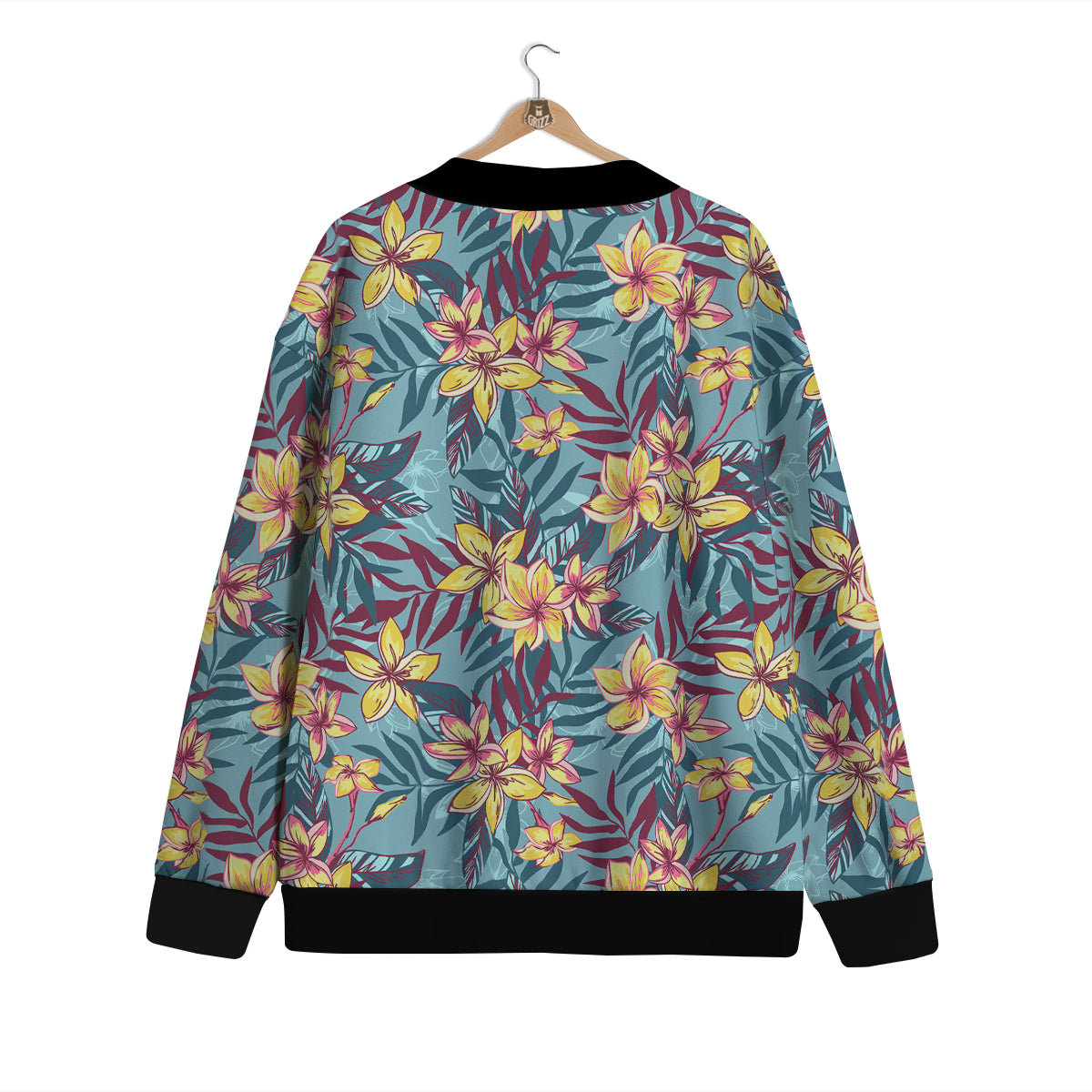 Plumeria Frangipani Tropical Print Pattern Cardigan-grizzshop