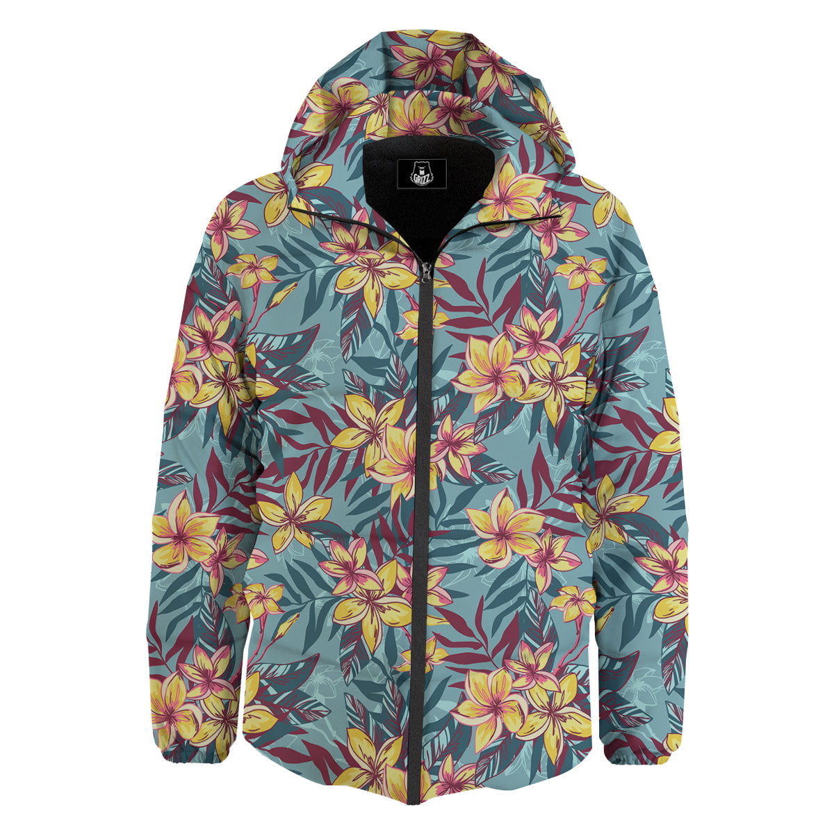Plumeria Frangipani Tropical Print Pattern Down Jacket-grizzshop