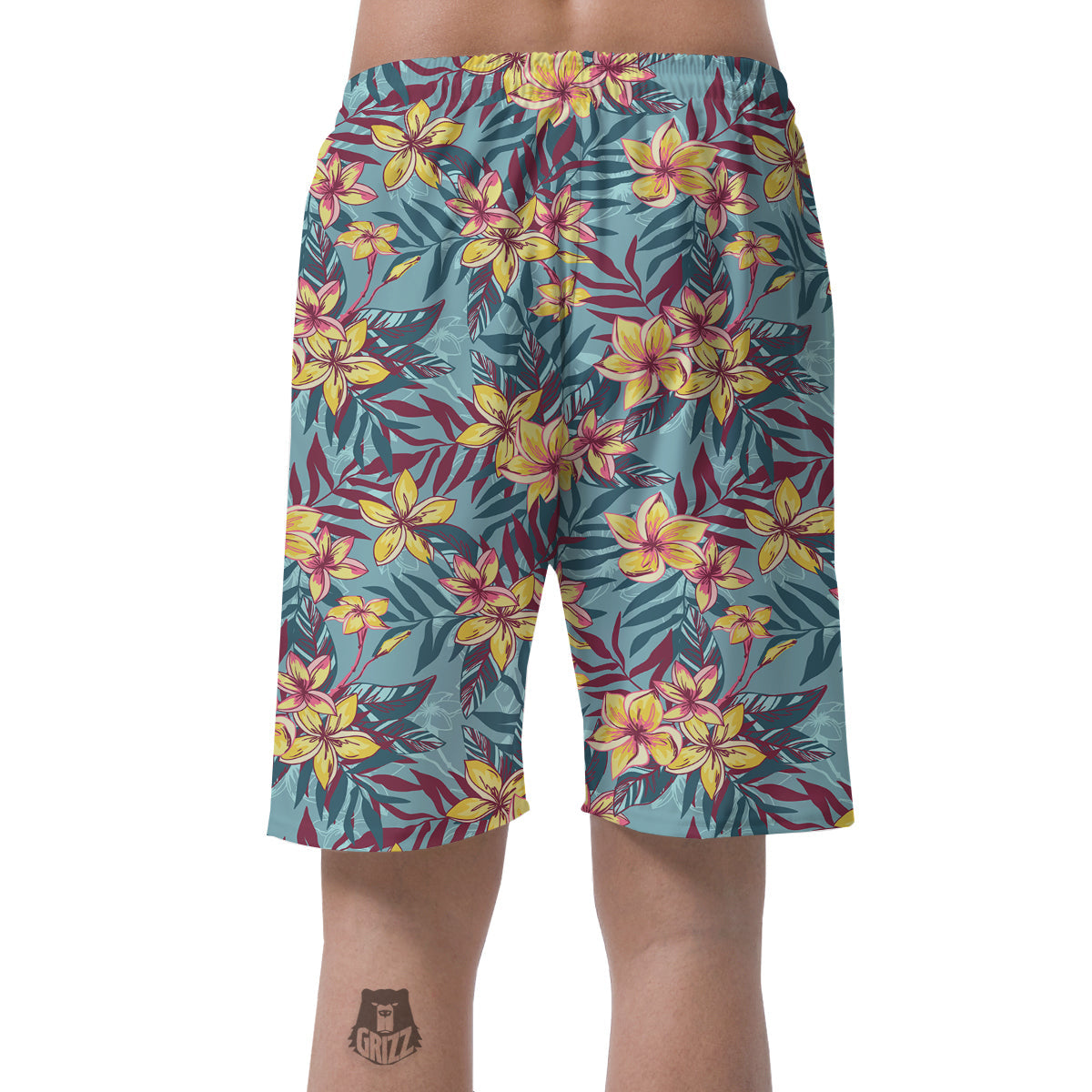 Plumeria Frangipani Tropical Print Pattern Men's Shorts-grizzshop