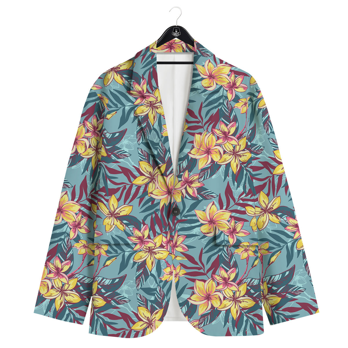 Plumeria Frangipani Tropical Print Pattern Men's Sport Coat-grizzshop