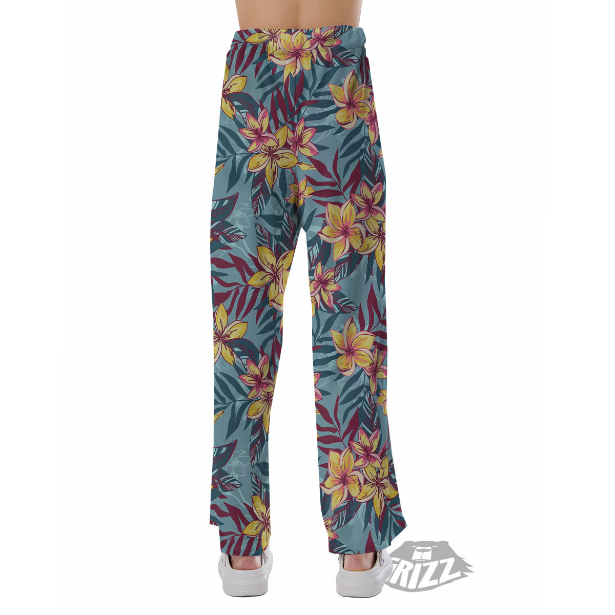 Plumeria Frangipani Tropical Print Pattern Pajama Pants-grizzshop