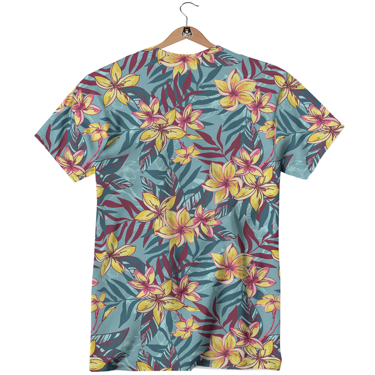 Plumeria Frangipani Tropical Print Pattern T-Shirt-grizzshop
