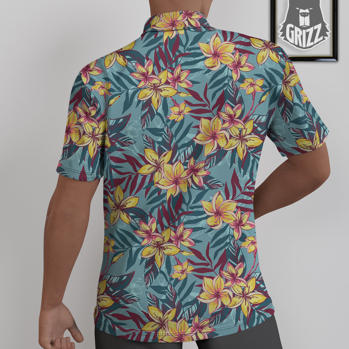 Plumeria Frangipani Tropical Print Pattern Untucked Shirts-grizzshop