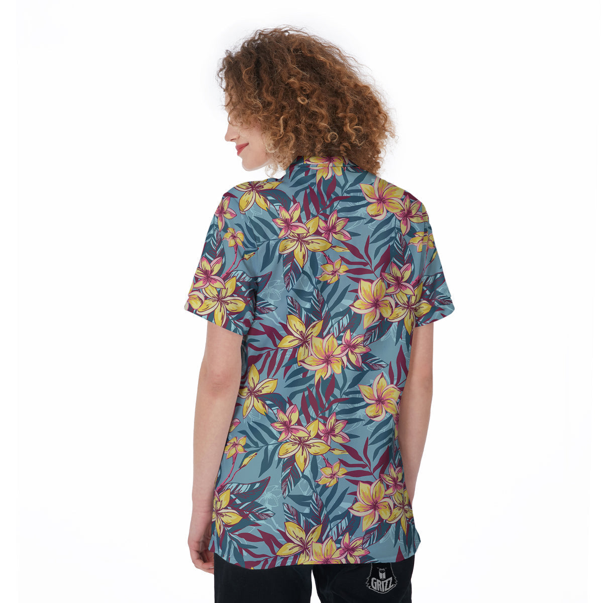 Plumeria Frangipani Tropical Print Pattern Women's Golf Shirts-grizzshop