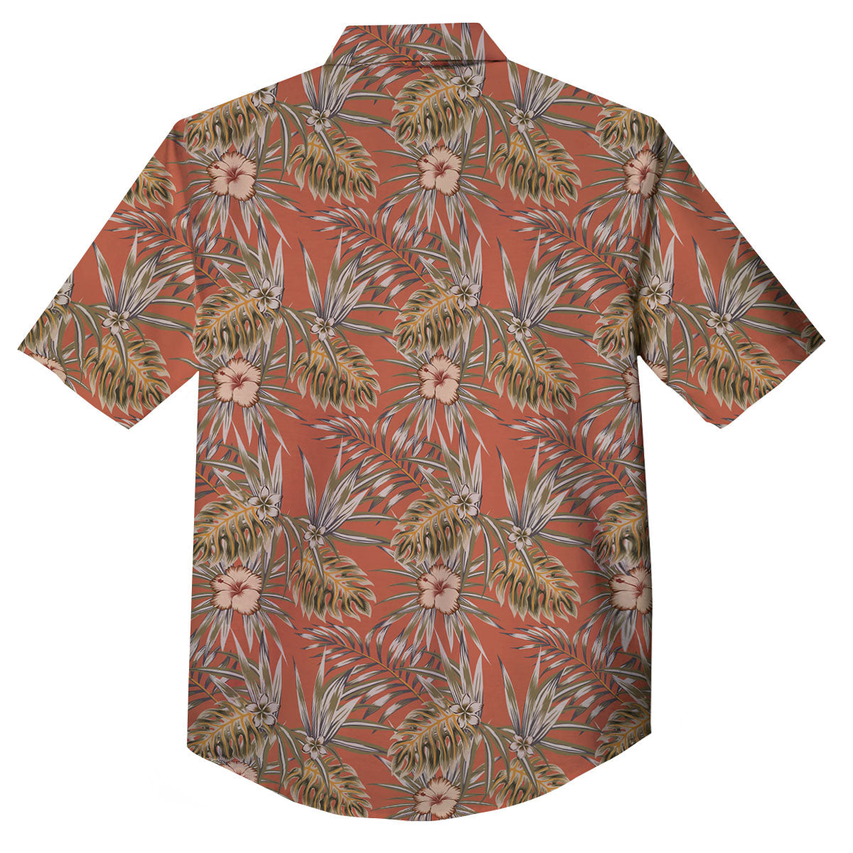 Plumeria Hibiscus Vintage Print Pattern Button Up Shirt-grizzshop
