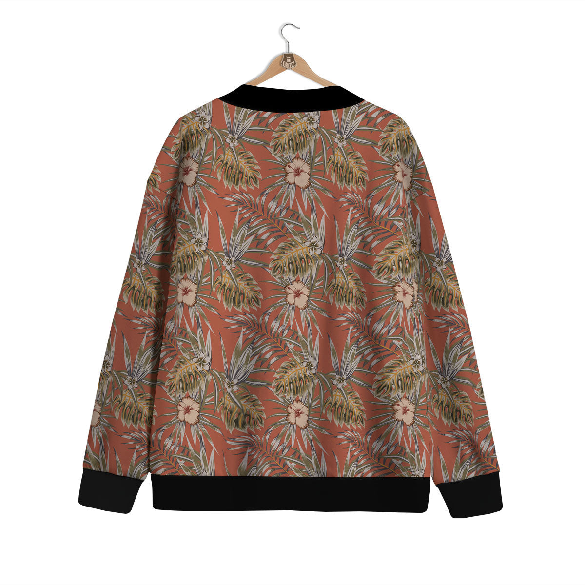 Plumeria Hibiscus Vintage Print Pattern Cardigan-grizzshop