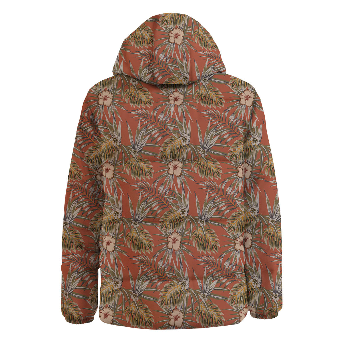 Plumeria Hibiscus Vintage Print Pattern Down Jacket-grizzshop