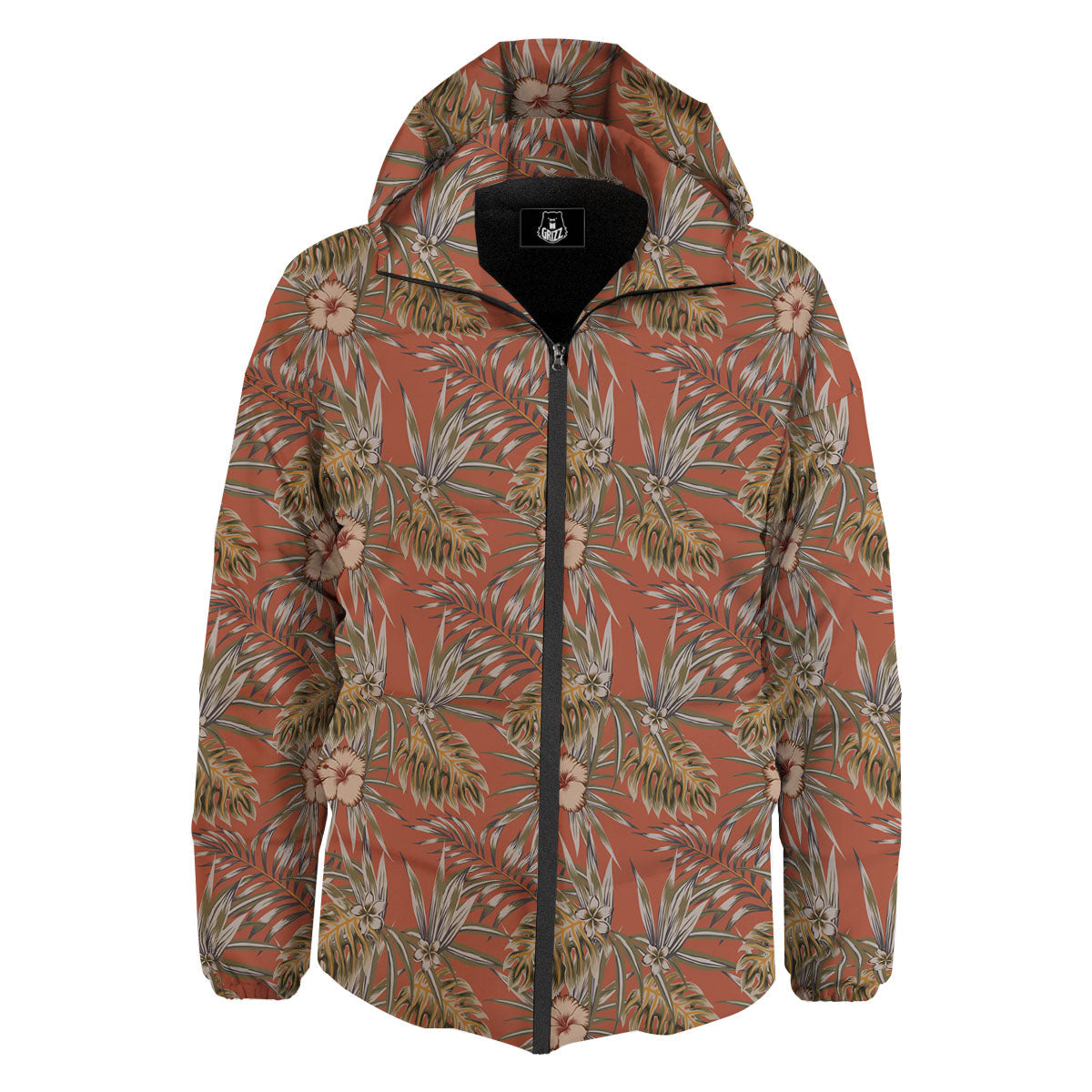 Plumeria Hibiscus Vintage Print Pattern Down Jacket-grizzshop