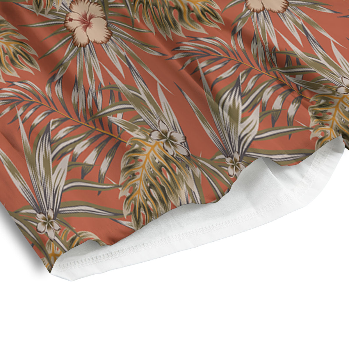 Plumeria Hibiscus Vintage Print Pattern Men's Athletic Shorts