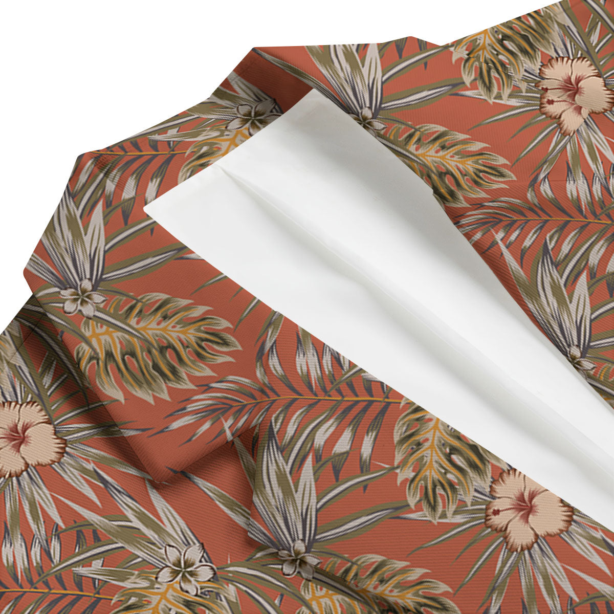 Plumeria Hibiscus Vintage Print Pattern Men's Blazer-grizzshop