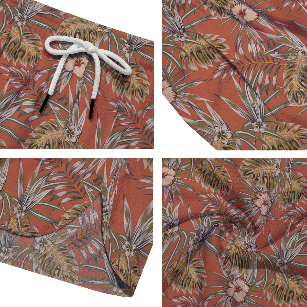 Plumeria Hibiscus Vintage Print Pattern Men's Running Shorts-grizzshop