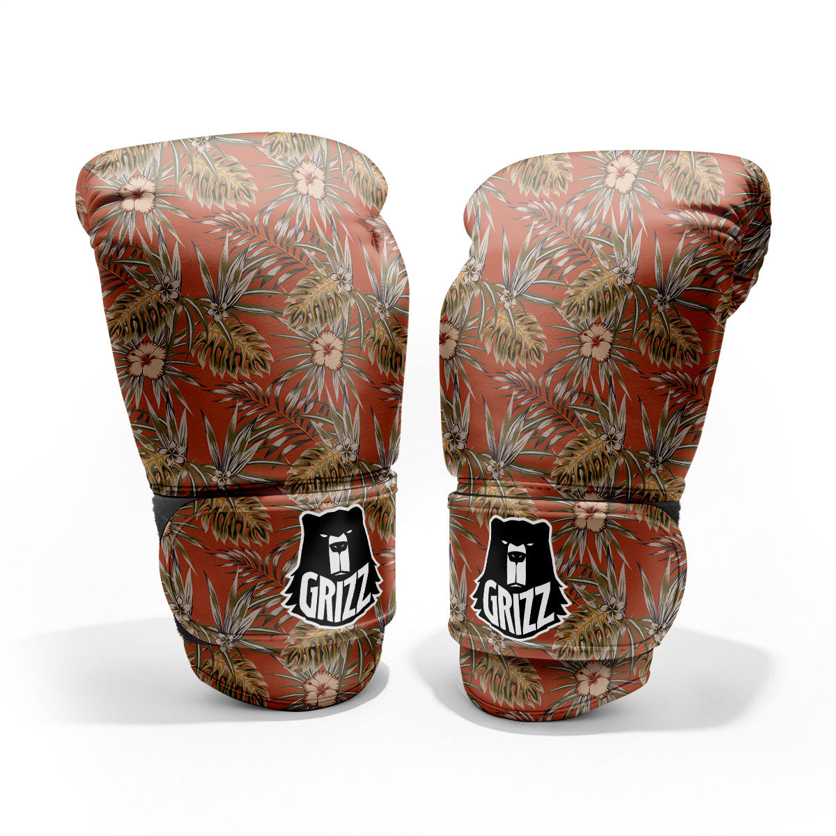 Plumeria Hibiscus Vintage Print Pattern Pro Boxing Glove