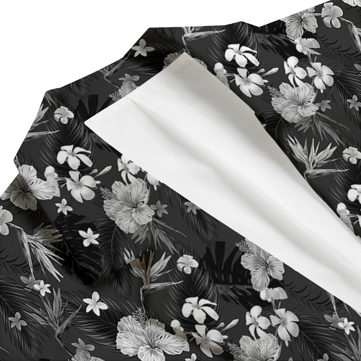 Plumeria Monochrome Print Pattern Men's Blazer-grizzshop