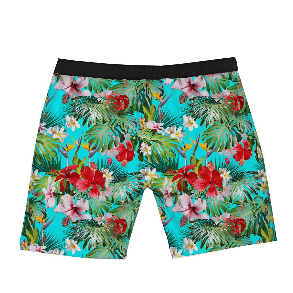 Plumeria Red Hibiscus Print Pattern Boxer Briefs-grizzshop