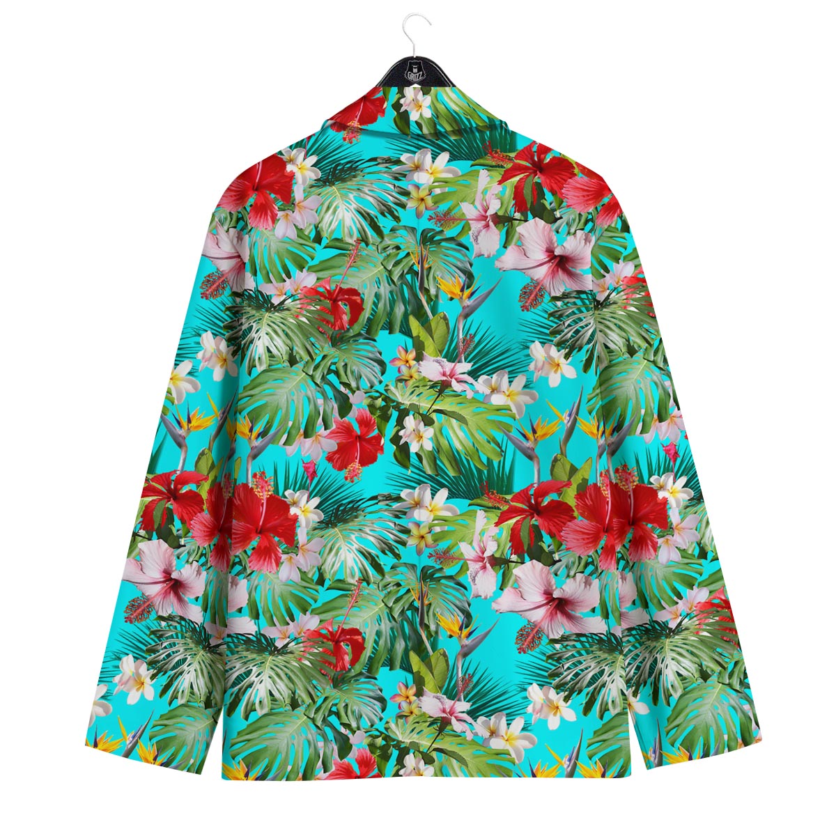 Plumeria Red Hibiscus Print Pattern Men's Sport Coat-grizzshop