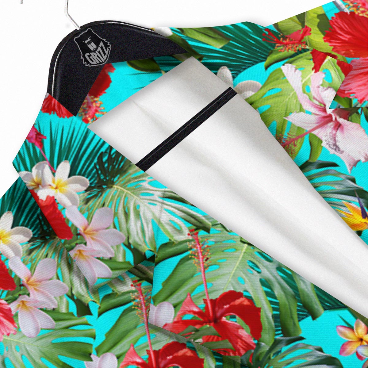 Plumeria Red Hibiscus Print Pattern Men's Sport Coat-grizzshop